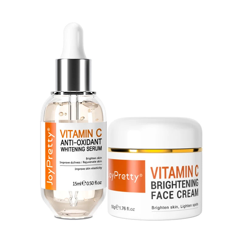 JoyPretty Vitamin C for Face Cream Whitening Dark Spots Removal Shrink Pore Serum Moisturizing Lighten Facial Skin Care Products
