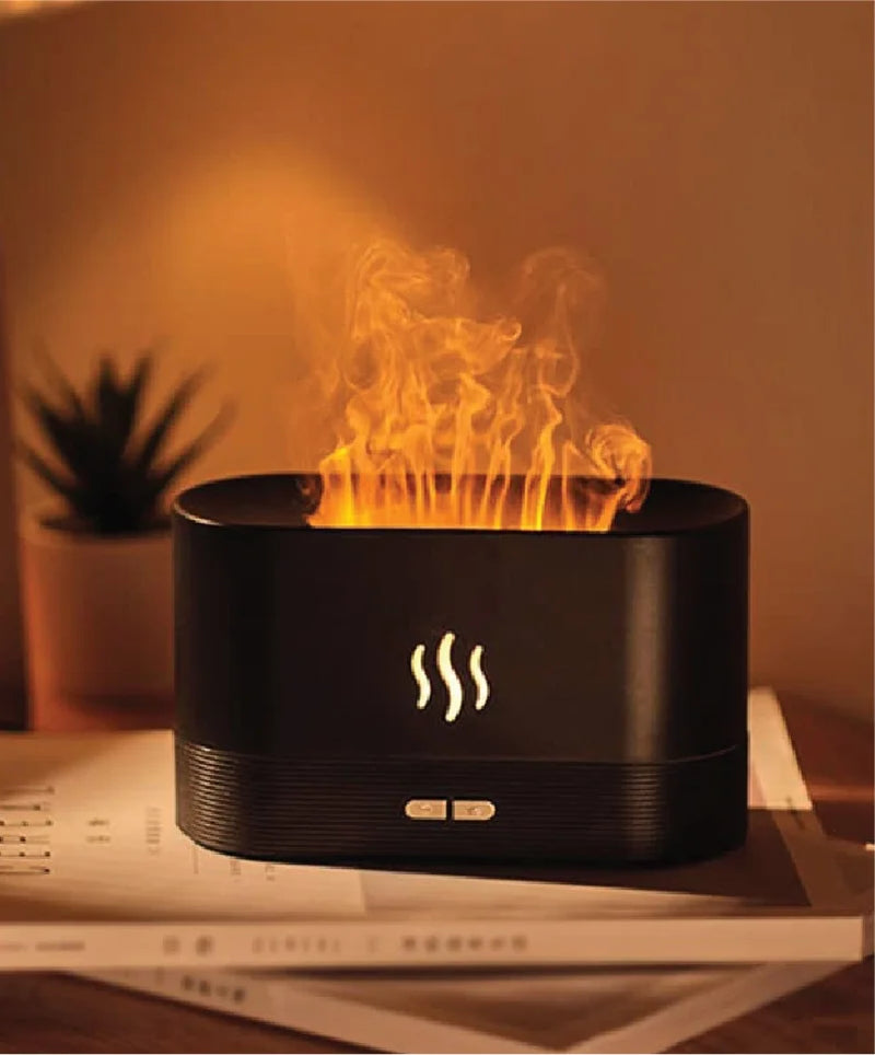Humidy Flame Designer Home Humidifier and Diffuser with Flame-Light LED Effect