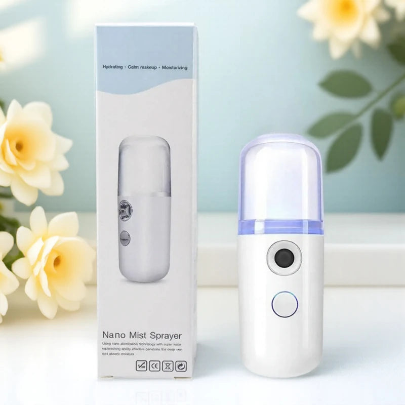 30ML Nano Facial Mist Sprayer USB Portable Mini Face Steamer Humidifier for Beauty Skin Care Hydration Home Facial Sauna Machine