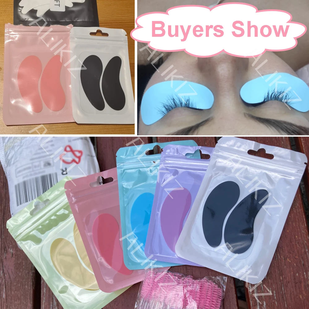 1Pair Reusable Eyelash Pads Silicone Stripe Lash Lift Eyelash Extension Eye Hydrogel Patches Under Eye Gel Patch Makeup Tools