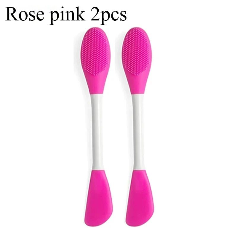 8/4/2pcs Face Brush Set Silicone Facial Mask Applicator Double-head Lotion Spatula Blackhead Face Lip Exfoliator Skin Care Tools