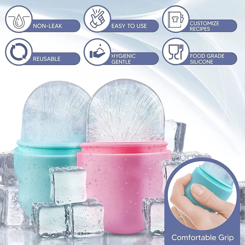 Silicone Ice Roller Tray Mold Face Beauty Lifting Ice Face Tool Contouring Eye Skin Massager Roller Ball Care