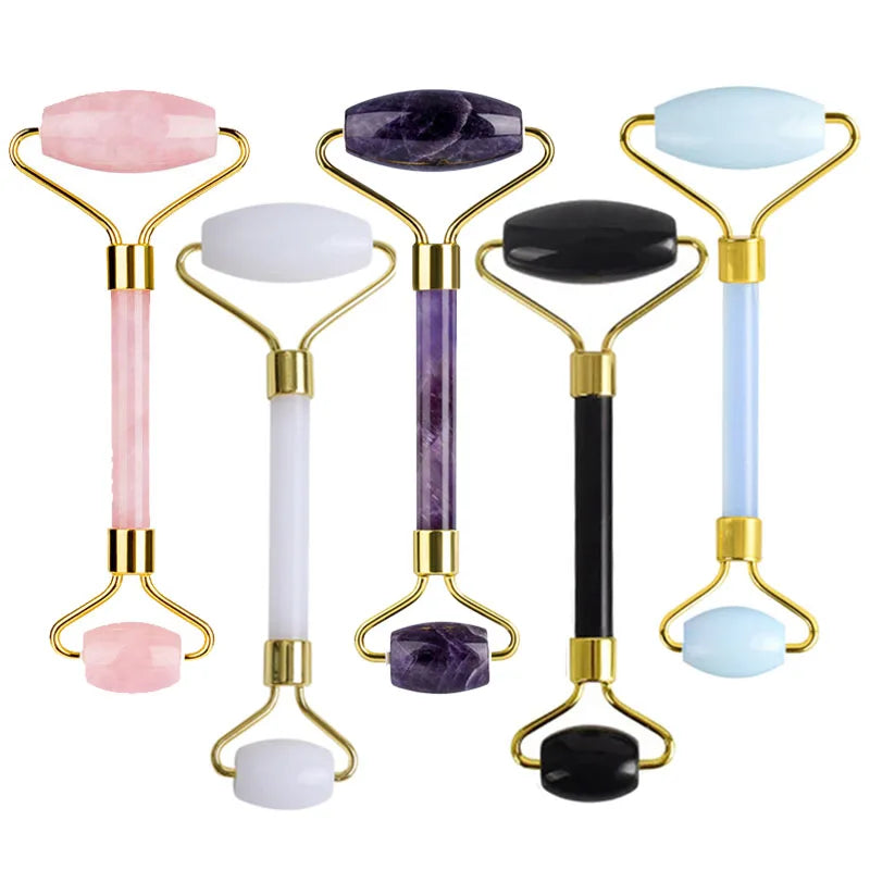 Natural Jade Roller Face Lifting Massager Jade Facial Massager Scrapers for Face Neck Back Body Anti-Wrinkle Skin Care Tool