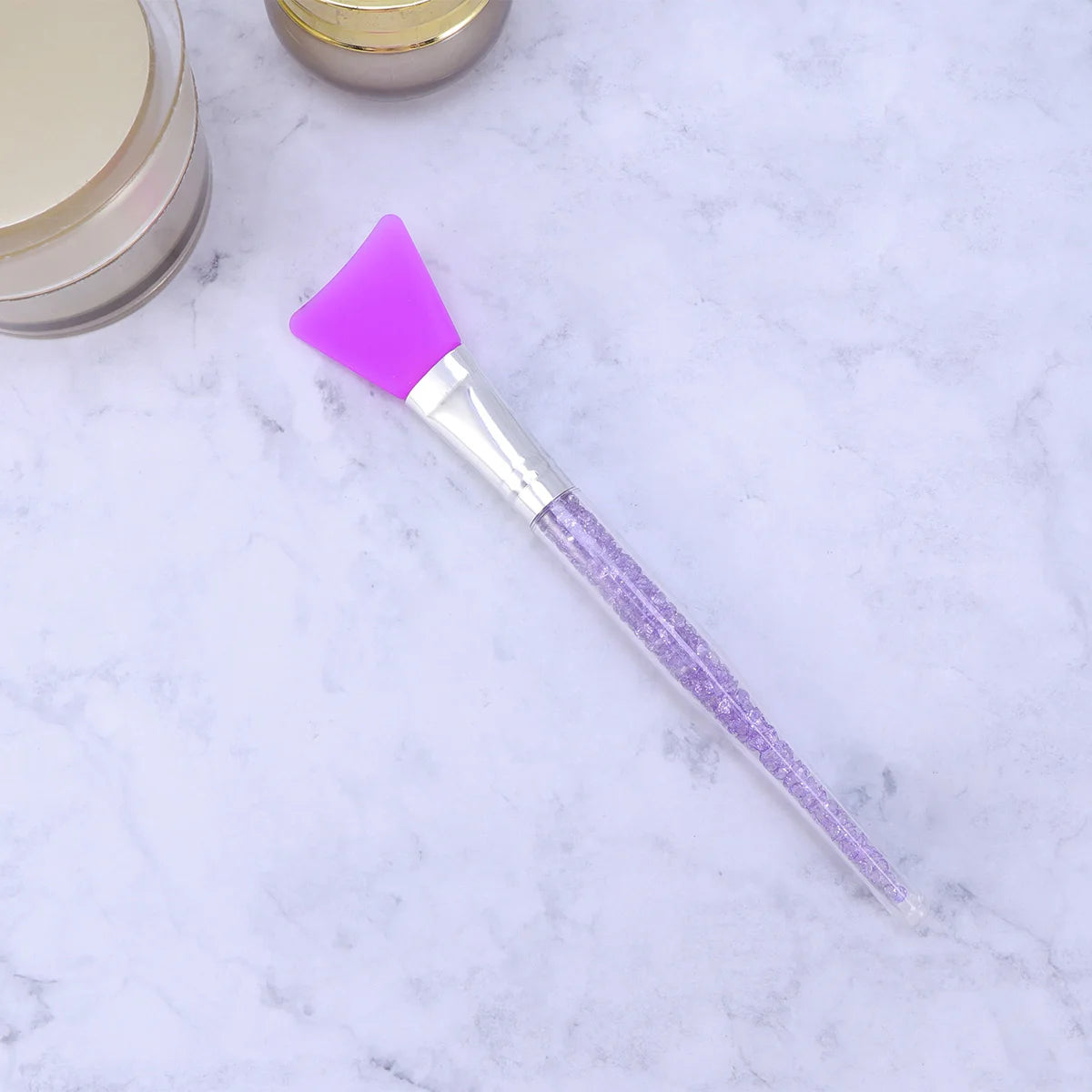 Water Drill Rod Silicone Face Mask Brush Clear Handle For Skincare Serum Peel Application Home Use Facial Mask Applicator Tool