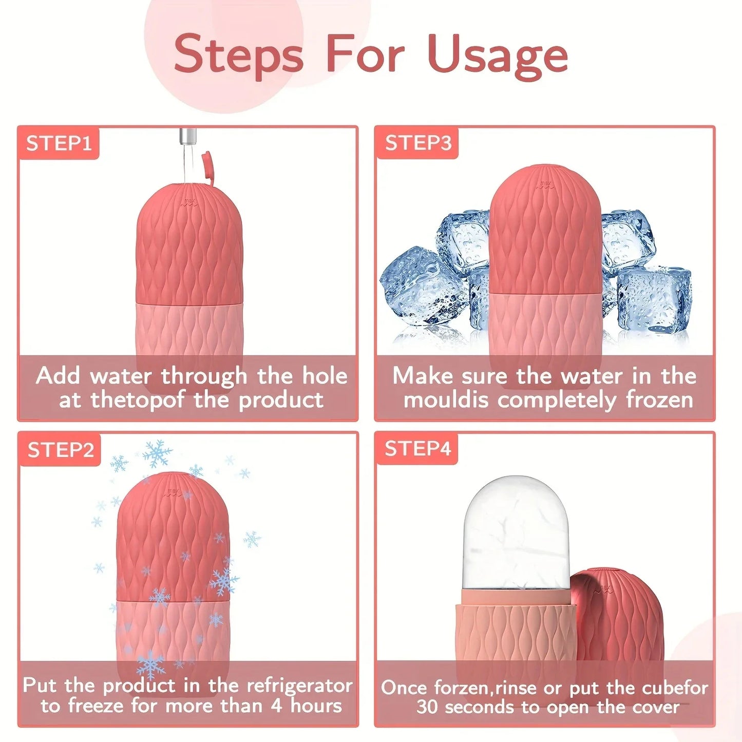 Ice Roller for Face & Eye Beauty Self Skin Care Tools Ice Holder Facial Cube Gua Sha Face Massage Ice Mold for Face Skin Tighten
