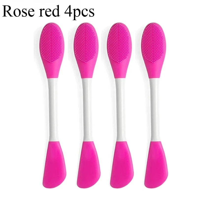 8/4/2pcs Face Brush Set Silicone Facial Mask Applicator Double-head Lotion Spatula Blackhead Face Lip Exfoliator Skin Care Tools