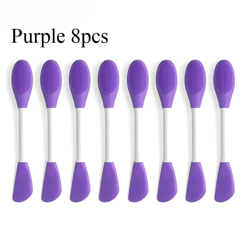 8/4/2pcs Face Brush Set Silicone Facial Mask Applicator Double-head Lotion Spatula Blackhead Face Lip Exfoliator Skin Care Tools