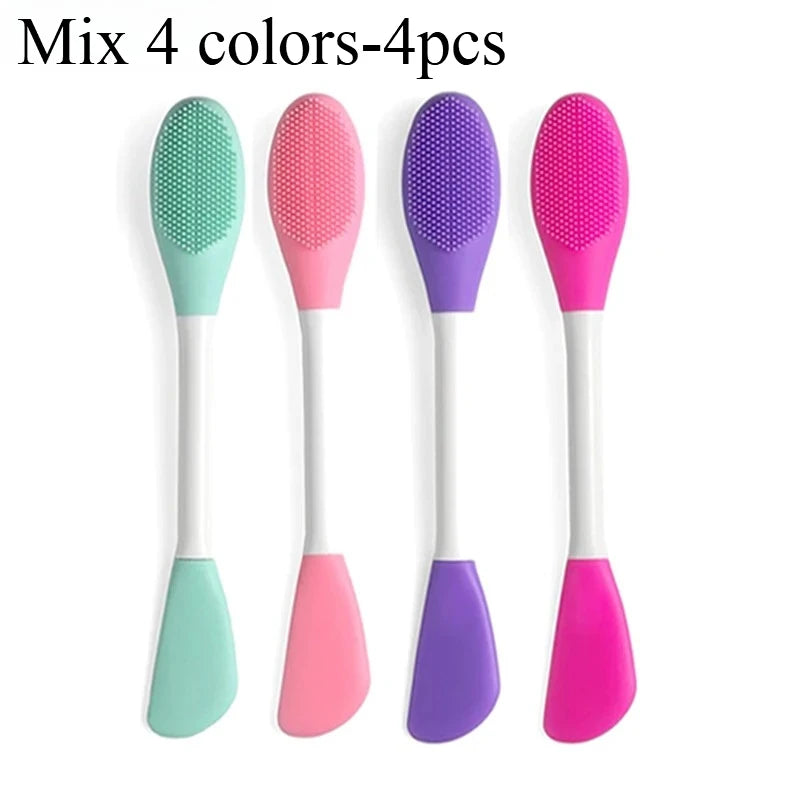 8/4/2pcs Face Brush Set Silicone Facial Mask Applicator Double-head Lotion Spatula Blackhead Face Lip Exfoliator Skin Care Tools