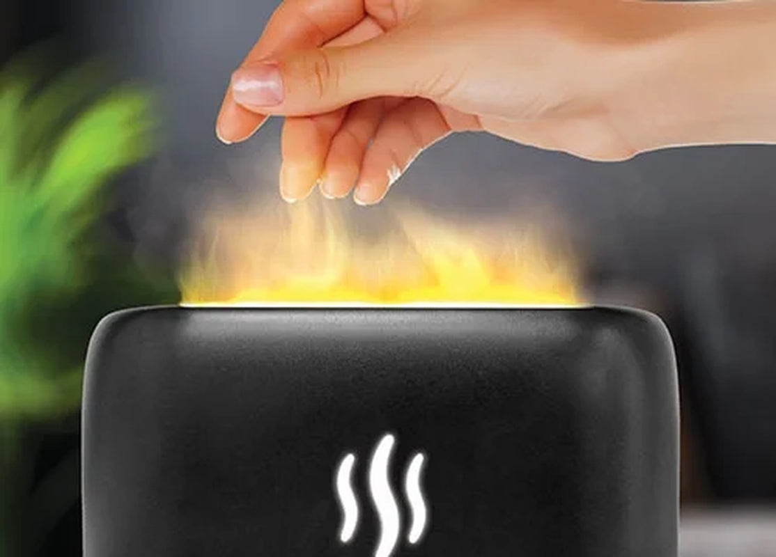 Humidy Flame Designer Home Humidifier and Diffuser with Flame-Light LED Effect
