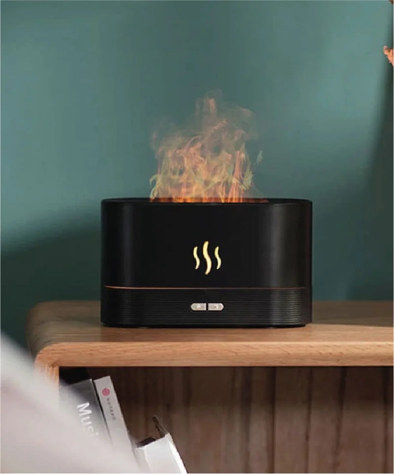 Humidy Flame Designer Home Humidifier and Diffuser with Flame-Light LED Effect
