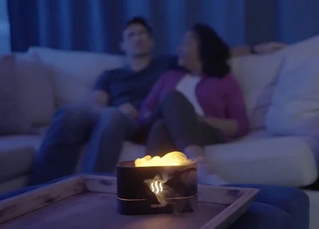 Humidy Flame Designer Home Humidifier and Diffuser with Flame-Light LED Effect