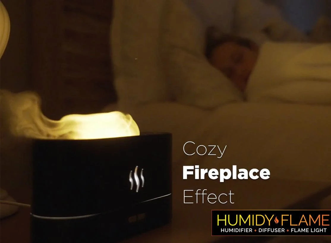 Humidy Flame Designer Home Humidifier and Diffuser with Flame-Light LED Effect