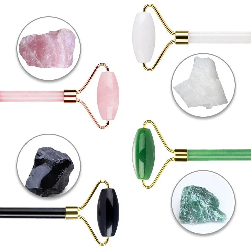 Natural Jade Roller Face Lifting Massager Jade Facial Massager Scrapers for Face Neck Back Body Anti-Wrinkle Skin Care Tool
