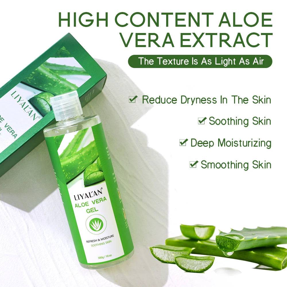 300g Aloe Vera Gel Daily Skin Care Hydration Moisturizing Lightening Sun After Soothing with Vitamin C Even Skin Tone Face Cream
