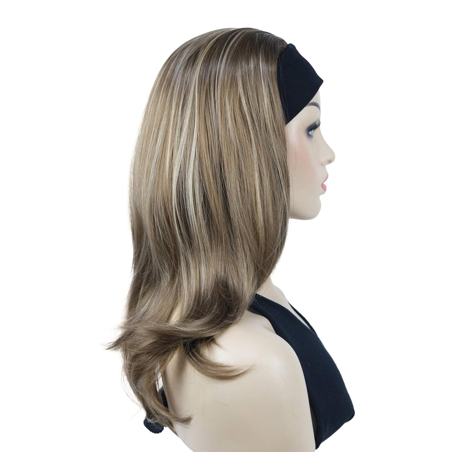 Long Straight Wave Headband Synthetic Wigs (12TT26 Brown Highlighted)