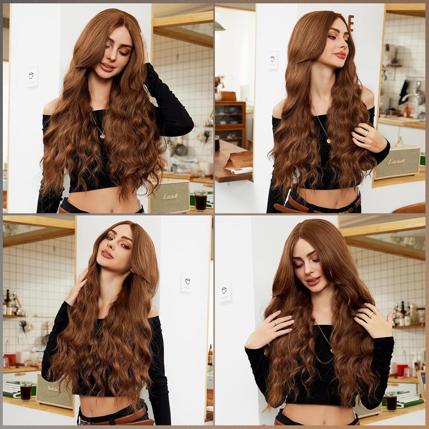 Coffee Brown Wig 5X2 HD Lace Front Wig 28 Inch Long Glueless Body Wave Wig for Black Women 180% Density Realistic Human Hair Curly Wigs with Baby Hair Transparent Lace Wig for Women