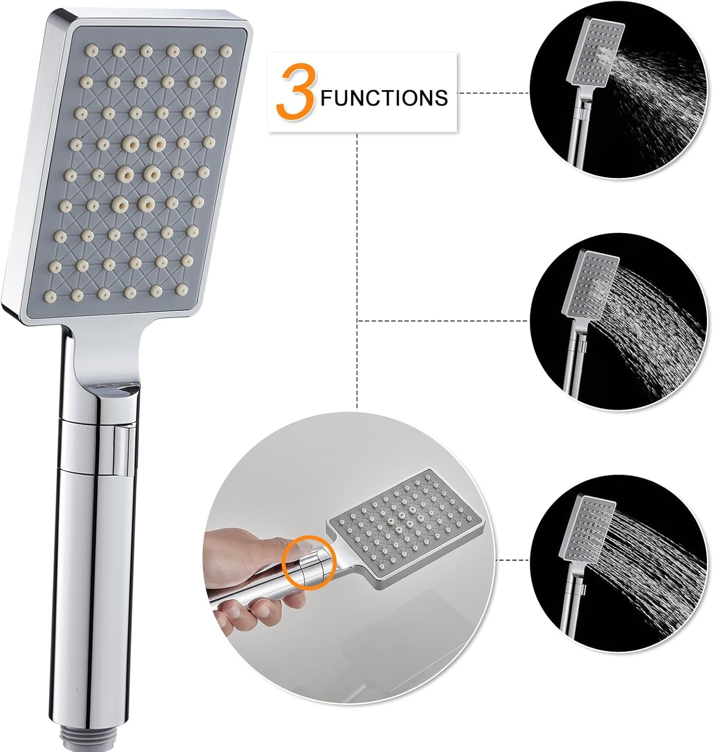 6-In-1 LED Rainfall Waterfall Shower Panel Tower System with 2-Mode Powerful Body Massage Jets, Multi-Function Stainless Steel Shower Column System with Handheld and Tub Spout, Black