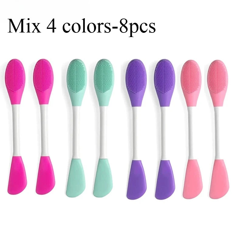 8/4/2pcs Face Brush Set Silicone Facial Mask Applicator Double-head Lotion Spatula Blackhead Face Lip Exfoliator Skin Care Tools