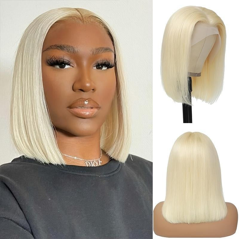 4X4 Lace Closed Non-Toxic Wig, Synthetic Wig, Straight Wave Head, 10-Inch Non-Adhesive Lace Front Piece