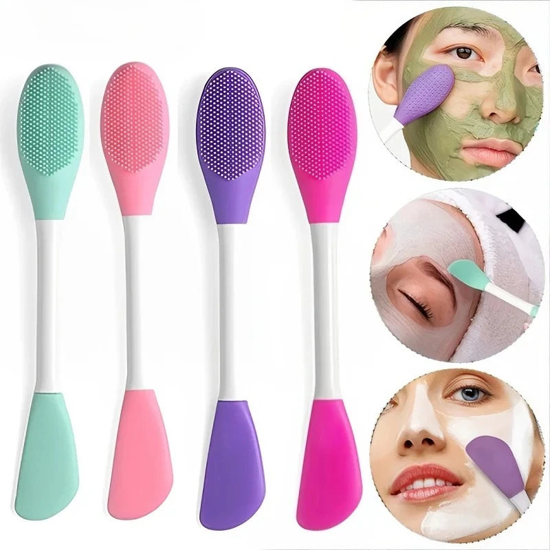8/4/2pcs Face Brush Set Silicone Facial Mask Applicator Double-head Lotion Spatula Blackhead Face Lip Exfoliator Skin Care Tools