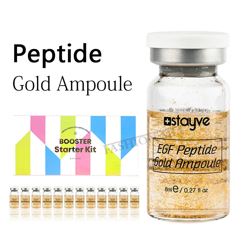 Stayve Peptide Gold Ampoule Skin Booster Crosslinked Hyaluronic Acid Facial Essence Whitening Moisturize Rejuvenating Skin Care