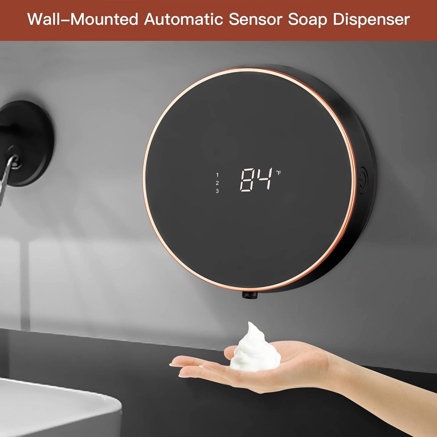 Automatic Soap Dispenser Foaming Hand Free Soap Dispenser Wall Mount Foam Rechar