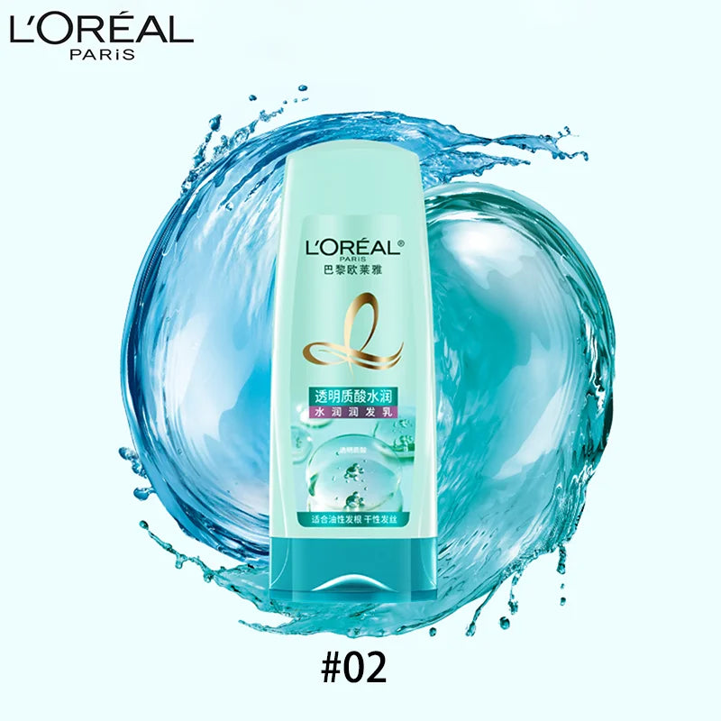 L'Oreal Paris Hydrating HA Set Shampoo And Conditioner Combo for Oily Root Dry Strands Transparent Hyaluronic Acid Moisture