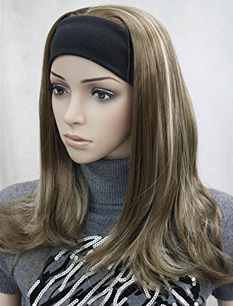 Long Straight Wave Headband Synthetic Wigs (12TT26 Brown Highlighted)