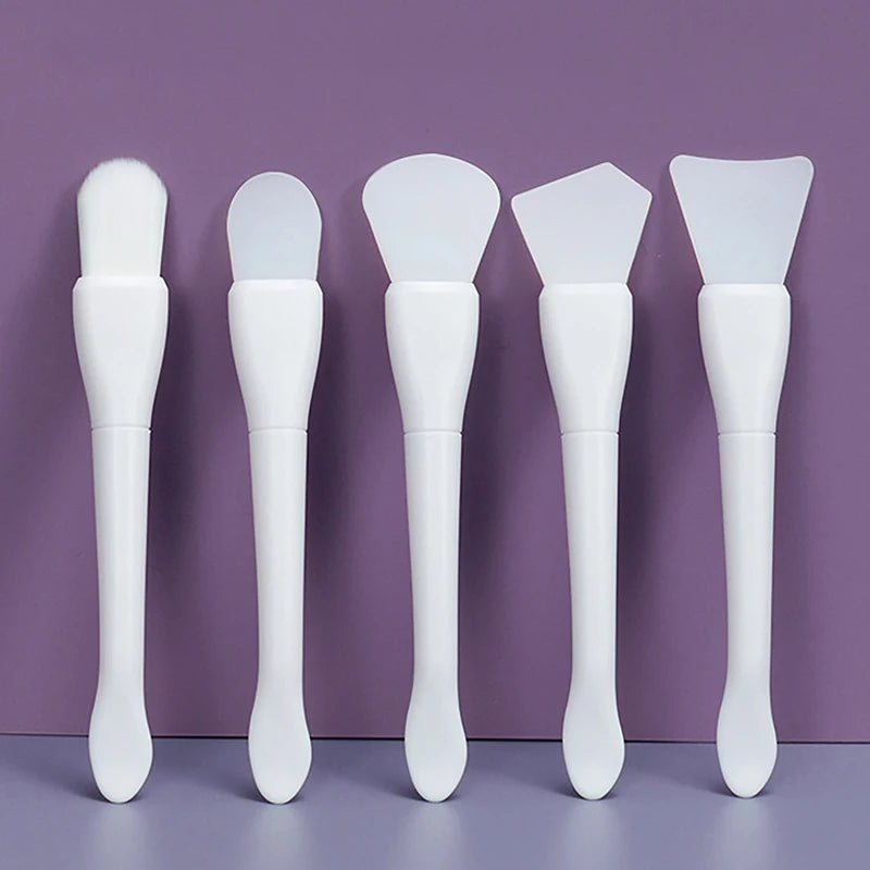 Double-Headed Silicone Facial Mask Brush Fishtail Mud Film Application Tool Skin Friendly Soft Face Glue Brush Makeup Care Tools