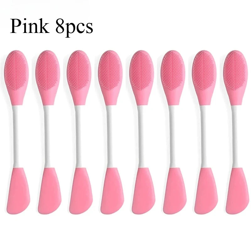 8/4/2pcs Face Brush Set Silicone Facial Mask Applicator Double-head Lotion Spatula Blackhead Face Lip Exfoliator Skin Care Tools