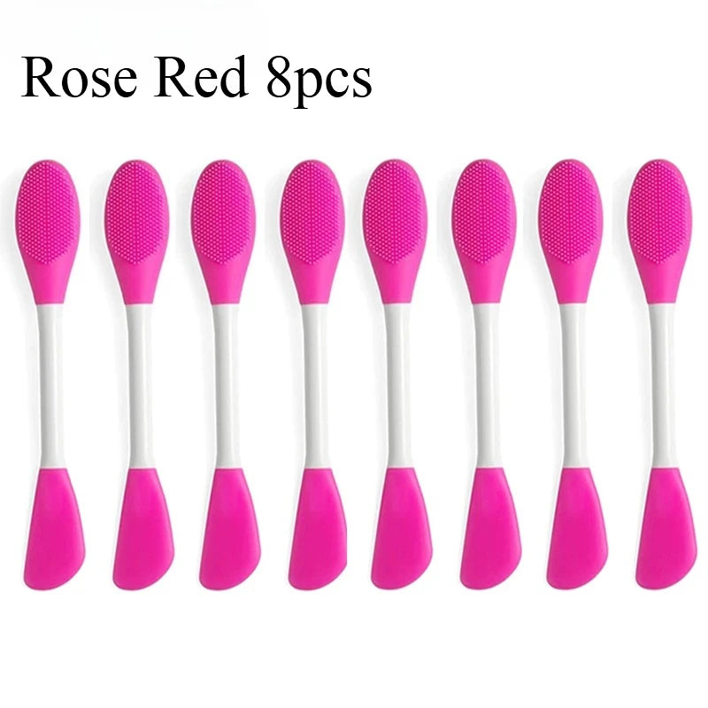8/4/2pcs Face Brush Set Silicone Facial Mask Applicator Double-head Lotion Spatula Blackhead Face Lip Exfoliator Skin Care Tools