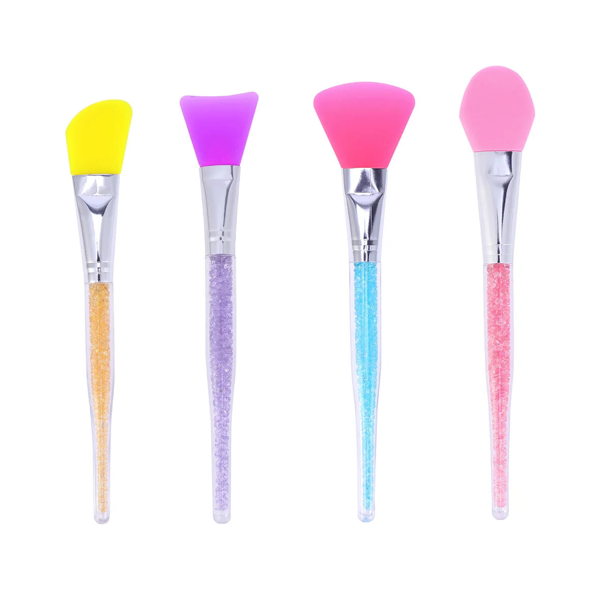 Water Drill Rod Silicone Face Mask Brush Clear Handle For Skincare Serum Peel Application Home Use Facial Mask Applicator Tool