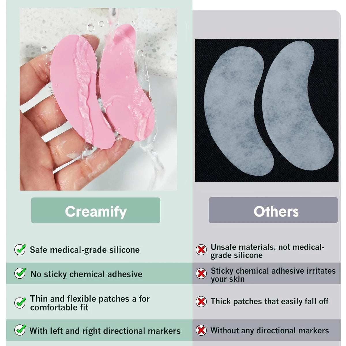 1Pair Reusable Eyelash Pads Silicone Stripe Lash Lift Eyelash Extension Eye Hydrogel Patches Under Eye Gel Patch Makeup Tools