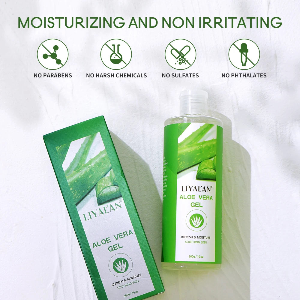 300g Aloe Vera Gel Daily Skin Care Hydration Moisturizing Lightening Sun After Soothing with Vitamin C Even Skin Tone Face Cream