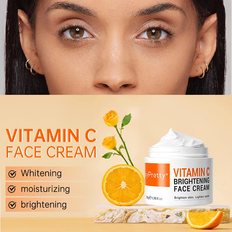 JoyPretty Vitamin C for Face Cream Whitening Dark Spots Removal Shrink Pore Serum Moisturizing Lighten Facial Skin Care Products
