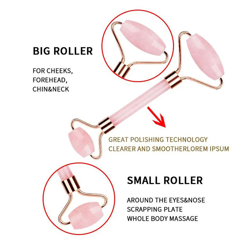 Natural Jade Roller Face Lifting Massager Jade Facial Massager Scrapers for Face Neck Back Body Anti-Wrinkle Skin Care Tool