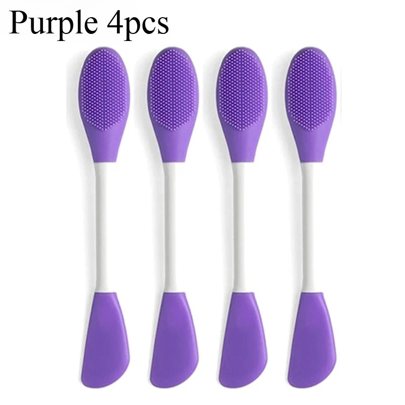 8/4/2pcs Face Brush Set Silicone Facial Mask Applicator Double-head Lotion Spatula Blackhead Face Lip Exfoliator Skin Care Tools