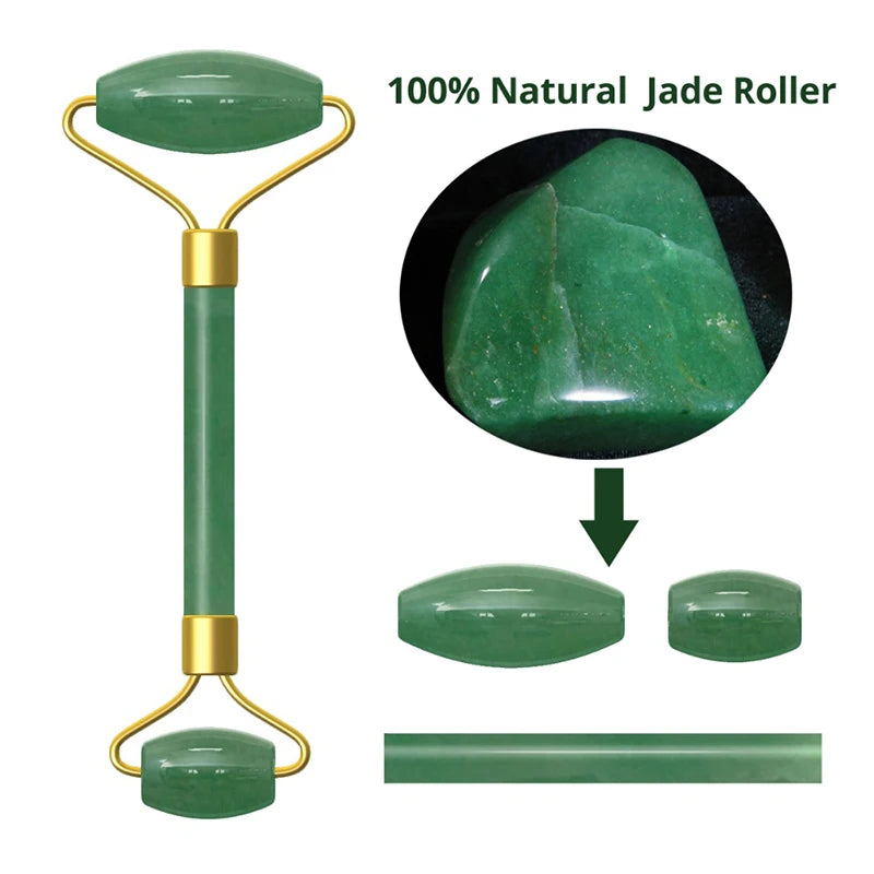 Natural Jade Roller Face Lifting Massager Jade Facial Massager Scrapers for Face Neck Back Body Anti-Wrinkle Skin Care Tool
