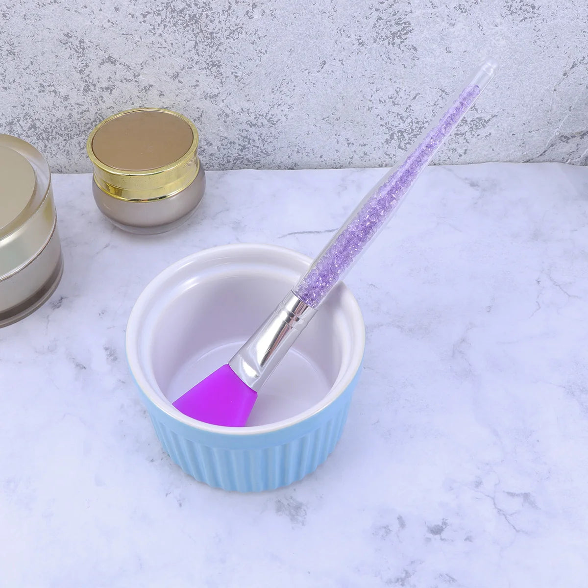 Water Drill Rod Silicone Face Mask Brush Clear Handle For Skincare Serum Peel Application Home Use Facial Mask Applicator Tool