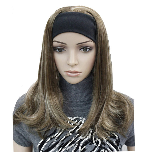 Long Straight Wave Headband Synthetic Wigs (12TT26 Brown Highlighted)